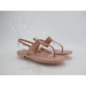 Aerosoles Cherry Slingback Sandals Size 7 Beige Leather Thong Minimalistic